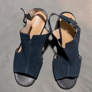 Blue Block Heel Sandals